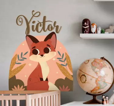 Adesivo neonato personaggio volpe amichevole - TenStickers