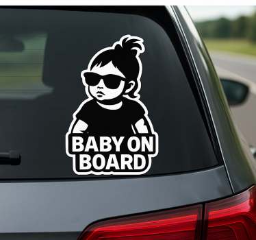 Adesivo personalizzabile bambina divertente a bordo - TenStickers