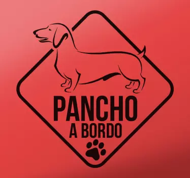 Adesivo personalizzabile cane salsiccia - TenStickers
