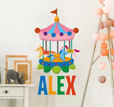 Adesivo personalizzabile giostra bimbo - TenStickers