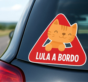 Adesivo personalizzabile il tuo gatto a bordo - TenStickers