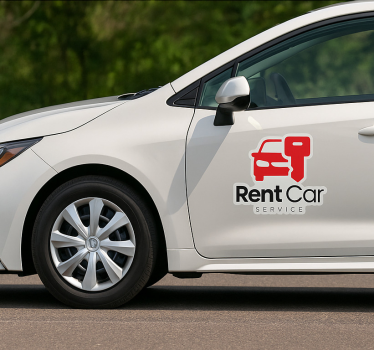 Adesivo personalizzabile logo auto a noleggio - TenStickers