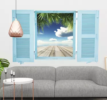 Adesivo murale camera da letto effetto finestra reale - TenStickers