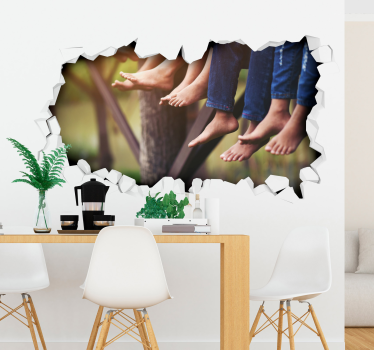 Adesivo murale soggiorno personalizzato illusione buco - TenStickers