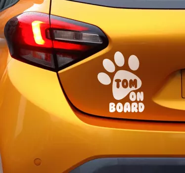 Adesivo personalizzato nome del cane e zampa - TenStickers