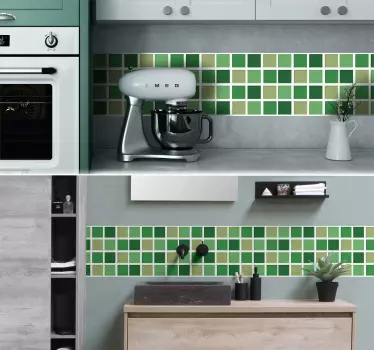 Adesivo piastrelle tonalità verde - TenStickers