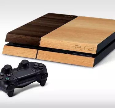 Adesivo Play Station texture legno - TenStickers