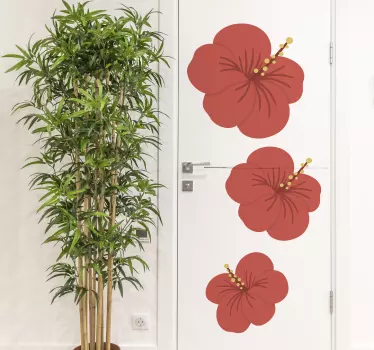 Adesivo per porta Fiore di tahiti - TenStickers
