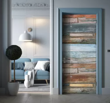 Adesivo per porta legno retrò - TenStickers