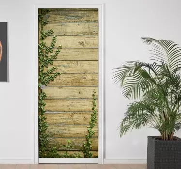 Adesivo porta pianta sul legno - TenStickers