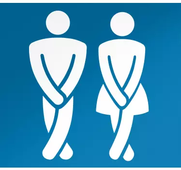 Adesivo porta Segno wc a gambe incrociate - TenStickers