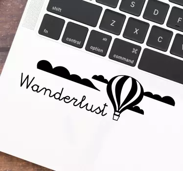 Adesivo per pc con mongolfiera e scritta - TenStickers