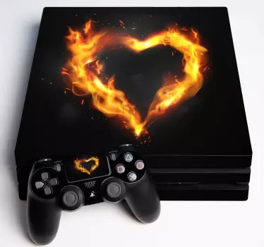Adesivo ps4 emblema cuore infuocato - TenStickers