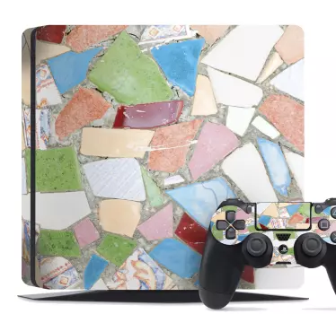 Adesivo Ps4 motivi a mosaico di colori - TenStickers