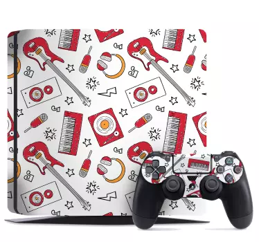 Adesivo ps4 motivo elementi musicali - TenStickers