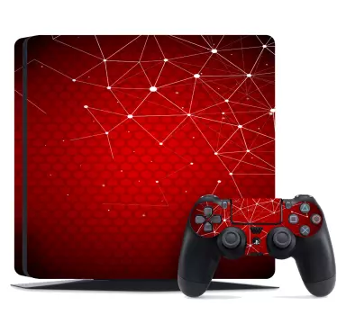 Adesivo ps4 motivo esagonale rosso - TenStickers