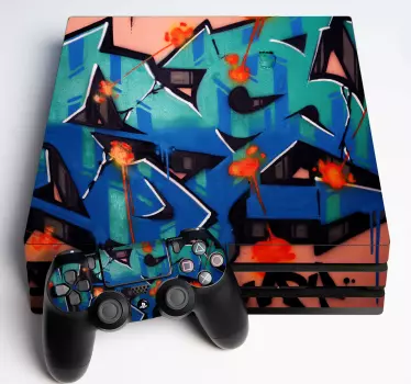 Adesivo ps4 motivo graffiti vivace - TenStickers