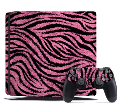 Adesivo ps4 motivo zebra rosa - TenStickers
