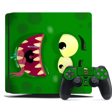 Adesivo ps4 tema mostro verde - TenStickers