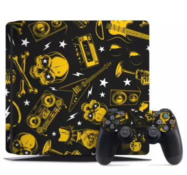 Adesivo ps4 teschi e chitarre - TenStickers