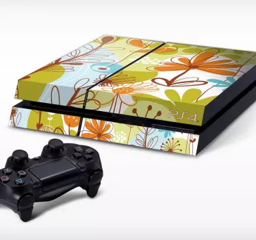 Adesivo Ps4 texture floreale - TenStickers