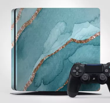 Adesivo Ps4 texture geode acquamarina - TenStickers