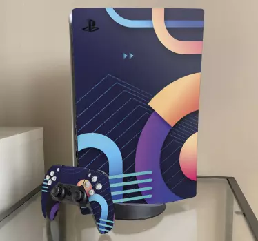 Adesivo ps5 forme artistiche geometriche - TenStickers