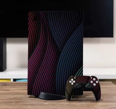Adesivo ps5 linee curvate vibranti - TenStickers