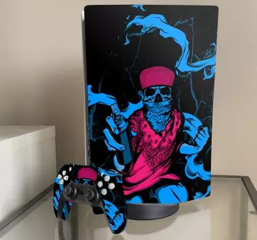 Adesivo ps5 stile graffiti teschio - TenStickers