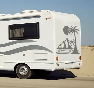 Adesivo per camper palma e montagne - TenStickers