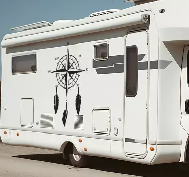 Adesivo per camper rosa dei venti con le piume - TenStickers