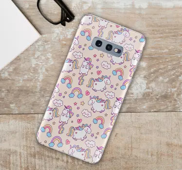Adesivo samsung design di unicorni giocosi - TenStickers
