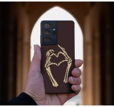 Adesivo samsung gesto cuore scheletro - TenStickers