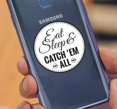 Adesivo samsung mangia dormi catturali tutti - TenStickers