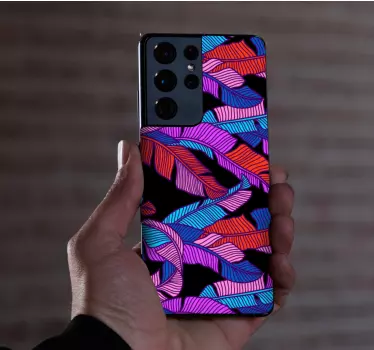 Adesivo Samsung motivo a foglie vibranti - TenStickers