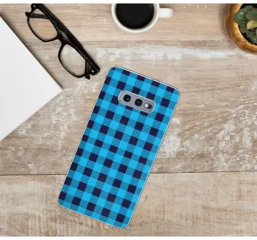 Adesivo samsung motivo a quadretti blu - TenStickers