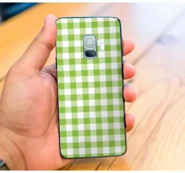 Adesivo samsung motivo a quadretti verdi - TenStickers