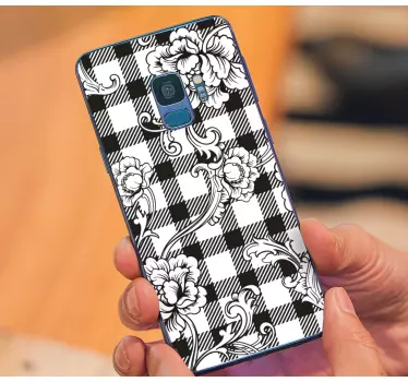 Adesivo samsung motivo check floreale - TenStickers