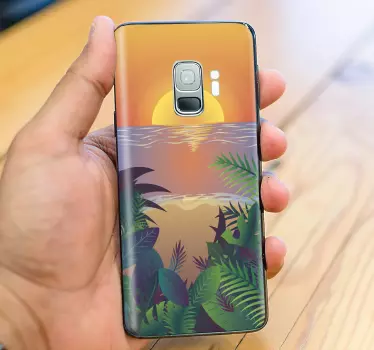 Adesivo samsung paesaggio tropicale al tramonto - TenStickers