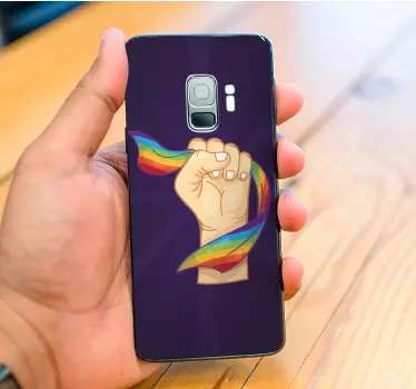 Adesivo Samsung pugno con arcobaleno - TenStickers