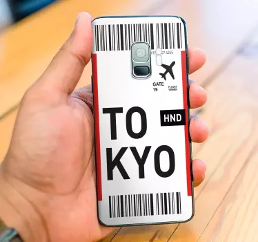 Adesivo Samsung biglietto aereo per tokyo - TenStickers