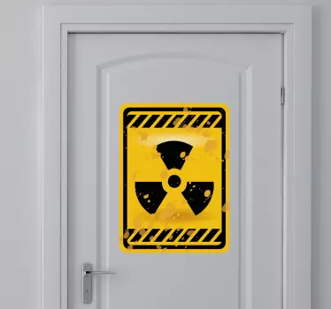 Adesivo per porta segnale radioattivo - TenStickers
