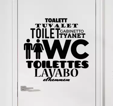 Adesivo segnaletica WC lingue - TenStickers