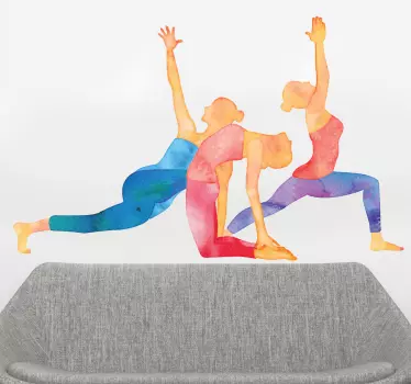 Adesivo murale sport posizioni yoga - TenStickers