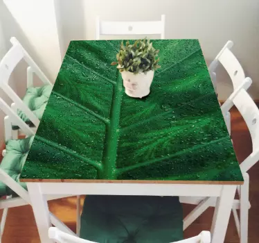 Adesivo tavolo Ikea linnmon texture foglia - TenStickers