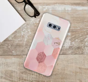 Adesivo telefono esagoni rosa - TenStickers