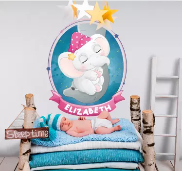 Adesivo neonato elefantino che dorme - TenStickers