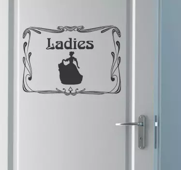 Adesivo per WC segnale donne vintage - TenStickers