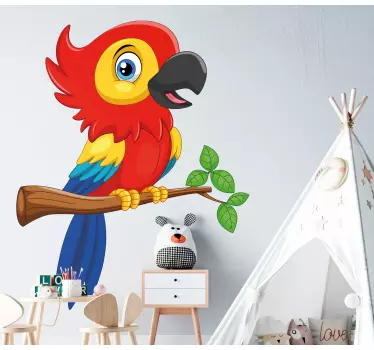 Adesivo uccelli personaggio pappagallo colorato - TenStickers