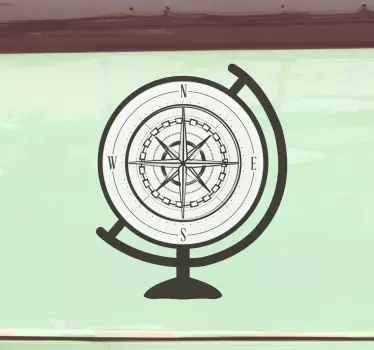 Adesivo murale viaggio per camper bussola - TenStickers